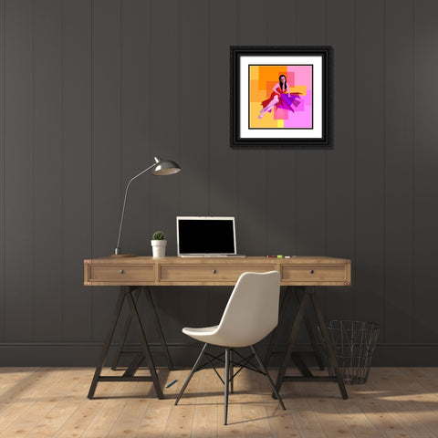 Female001 Black Ornate Wood Framed Art Print with Double Matting by Pansanit, Surapol
