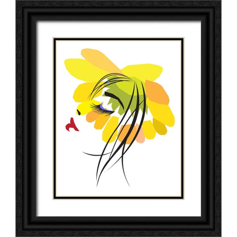 Woman and Nature Black Ornate Wood Framed Art Print with Double Matting by Pansanit, Surapol