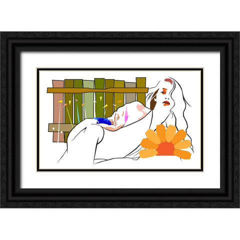 Super Model Black Ornate Wood Framed Art Print with Double Matting by Pansanit, Surapol