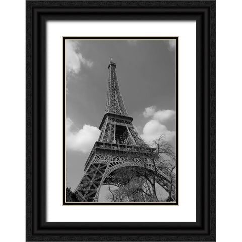 Eiffel To The Sky Black Ornate Wood Framed Art Print with Double Matting by Susan Vizvary Photography