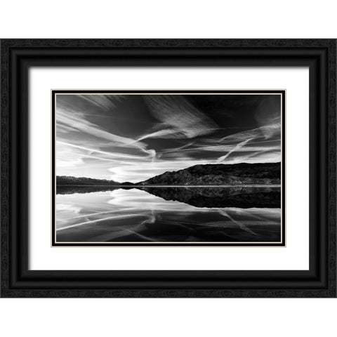 Sunset Reflection Black Ornate Wood Framed Art Print with Double Matting by Susan Vizvary Photography