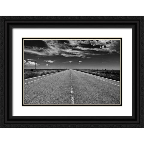The Long Road Black Ornate Wood Framed Art Print with Double Matting by Susan Vizvary Photography