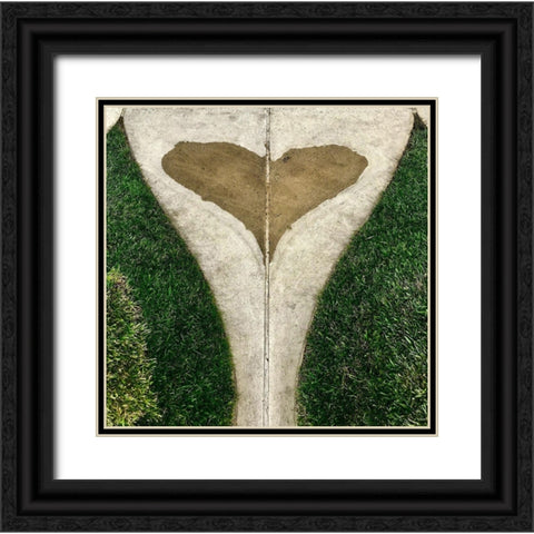 Water Heart  Black Ornate Wood Framed Art Print with Double Matting by Susan Vizvary Photography