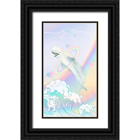 Baby Beluga Black Ornate Wood Framed Art Print with Double Matting by The Font Diva