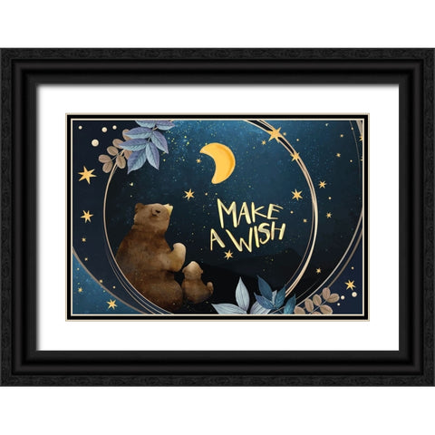 Make A Wish Black Ornate Wood Framed Art Print with Double Matting by The Font Diva
