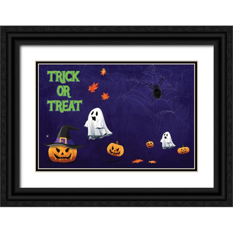 Trick Or Treat Black Ornate Wood Framed Art Print with Double Matting by The Font Diva