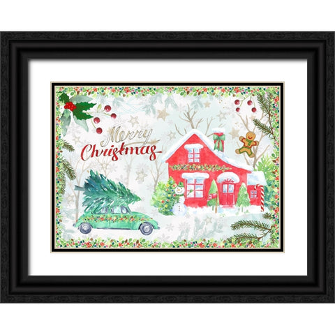 Home for the Holidays Black Ornate Wood Framed Art Print with Double Matting by The Font Diva