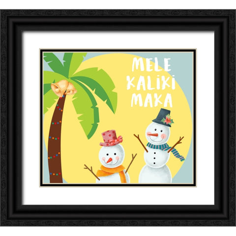Mele Kaliki Maka Black Ornate Wood Framed Art Print with Double Matting by The Font Diva