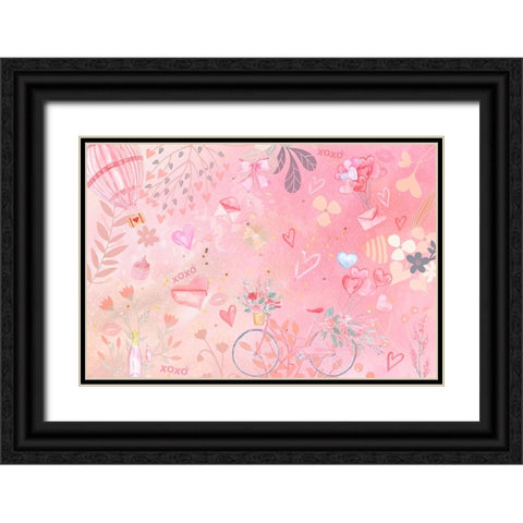 Ride with my Sweetheart Black Ornate Wood Framed Art Print with Double Matting by The Font Diva