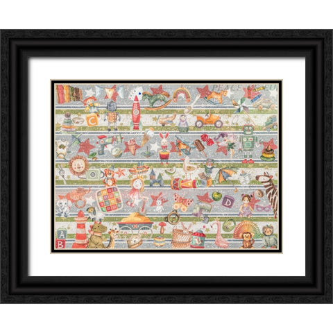 Babes in Toyland Black Ornate Wood Framed Art Print with Double Matting by The Font Diva