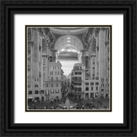 A Hole in the Wall Black Ornate Wood Framed Art Print with Double Matting by Barbey, Thomas