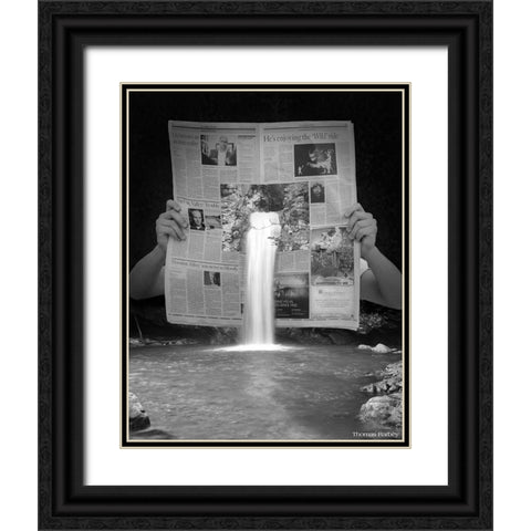 Breaking News Black Ornate Wood Framed Art Print with Double Matting by Barbey, Thomas