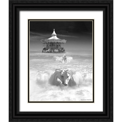 Horsing Around Vertical Black Ornate Wood Framed Art Print with Double Matting by Barbey, Thomas