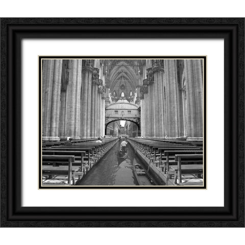 ODUOMOMIO Black Ornate Wood Framed Art Print with Double Matting by Barbey, Thomas