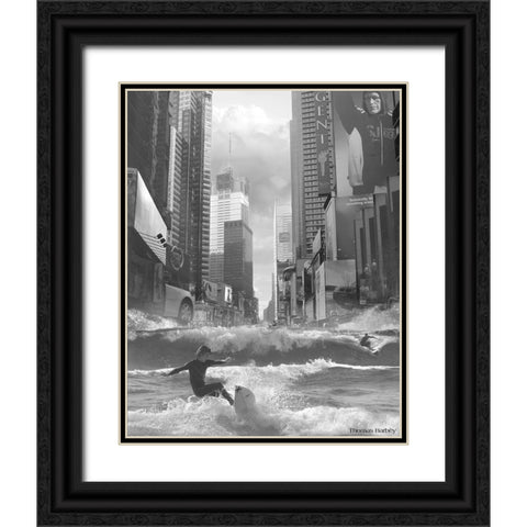 Swell Time in Town Black Ornate Wood Framed Art Print with Double Matting by Barbey, Thomas
