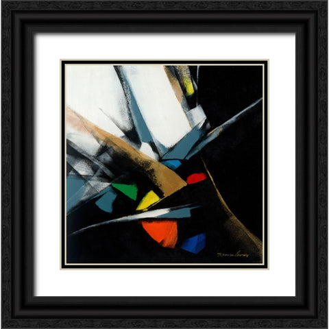Color Block 2 Black Ornate Wood Framed Art Print with Double Matting by Leung, Thomas