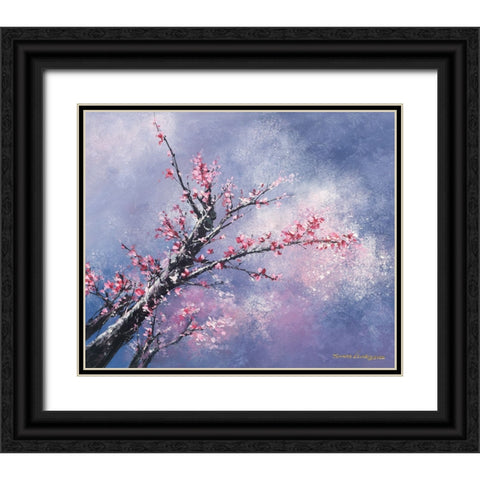 Blossom Season Black Ornate Wood Framed Art Print with Double Matting by Leung, Thomas