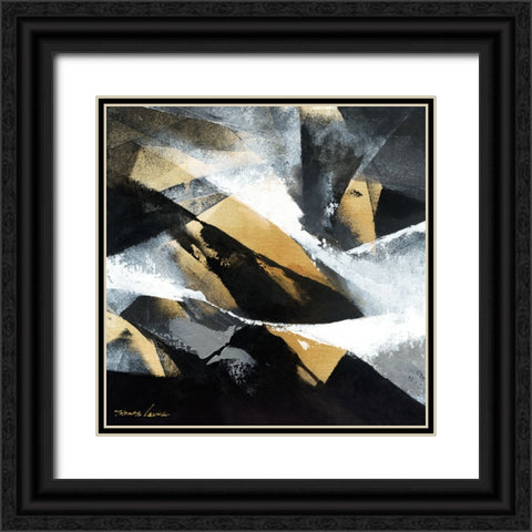 Gold Fusion 1 Black Ornate Wood Framed Art Print with Double Matting by Leung, Thomas