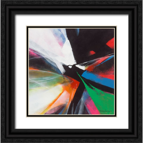 Dancing Color 4 Black Ornate Wood Framed Art Print with Double Matting by Leung, Thomas