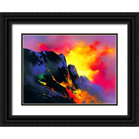 Lavas Descent Black Ornate Wood Framed Art Print with Double Matting by Leung, Thomas