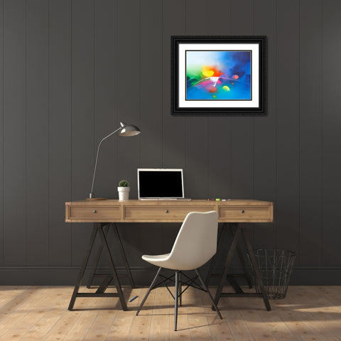 Melody Black Ornate Wood Framed Art Print with Double Matting by Leung, Thomas