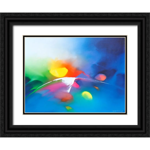 Melody Black Ornate Wood Framed Art Print with Double Matting by Leung, Thomas