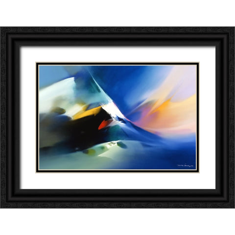 Flying Colors Black Ornate Wood Framed Art Print with Double Matting by Leung, Thomas