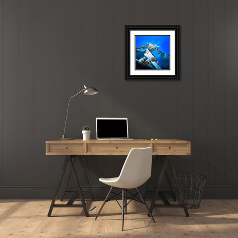 The Peace Holy Mountain Black Ornate Wood Framed Art Print with Double Matting by Leung, Thomas