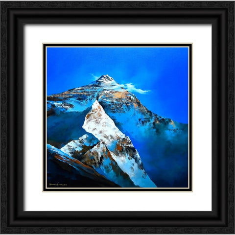 The Peace Holy Mountain Black Ornate Wood Framed Art Print with Double Matting by Leung, Thomas