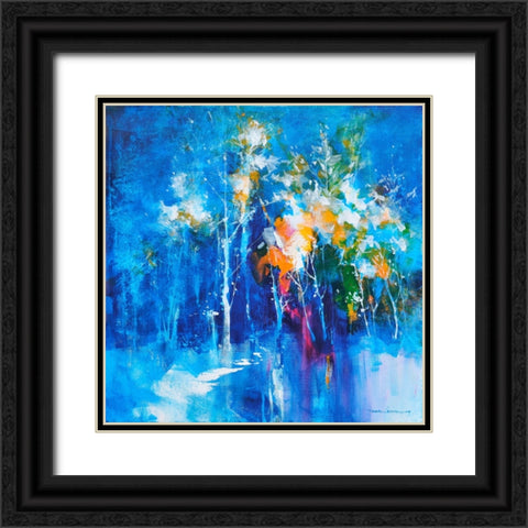 Winter Blues Black Ornate Wood Framed Art Print with Double Matting by Leung, Thomas
