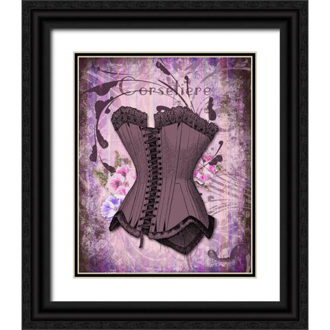 Corsetiere Deux Black Ornate Wood Framed Art Print with Double Matting by Lavoie, Tina