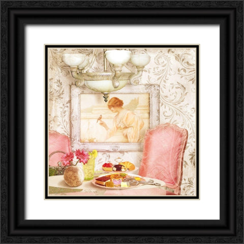 Hotel Regina Paris Tea Room Black Ornate Wood Framed Art Print with Double Matting by Lavoie, Tina