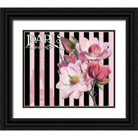 Paris Magnolias III Black Ornate Wood Framed Art Print with Double Matting by Lavoie, Tina