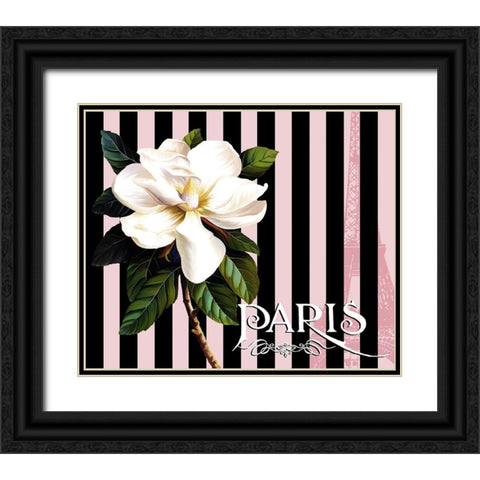 Paris Magnolias IV Black Ornate Wood Framed Art Print with Double Matting by Lavoie, Tina
