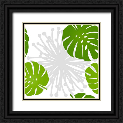 Rain Forest Pattern III Leaves Black Ornate Wood Framed Art Print with Double Matting by Lavoie, Tina