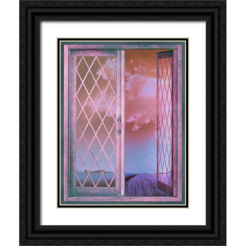 Lavender Cottage Black Ornate Wood Framed Art Print with Double Matting by Lavoie, Tina