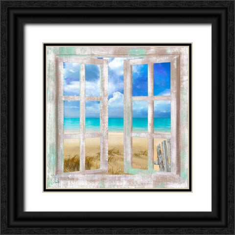 Caribbean Cottage Black Ornate Wood Framed Art Print with Double Matting by Lavoie, Tina