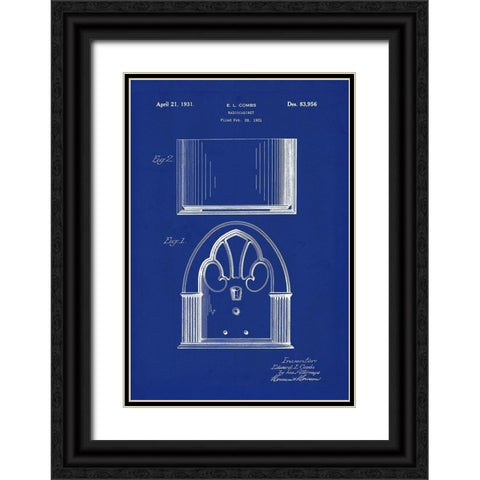 Radio Cabinet Black Ornate Wood Framed Art Print with Double Matting by Lavoie, Tina