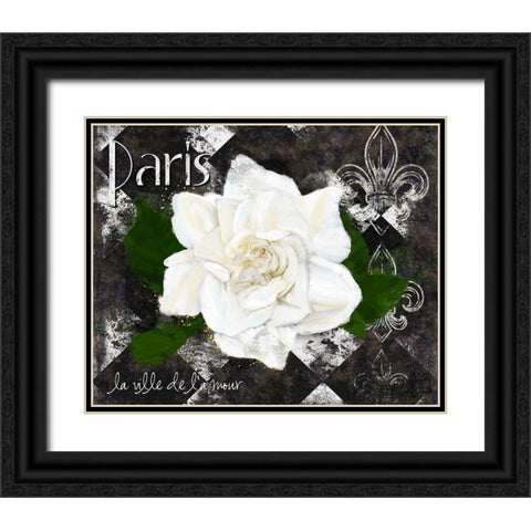 Paris La Vill De Lâ€™amour Black Ornate Wood Framed Art Print with Double Matting by Lavoie, Tina