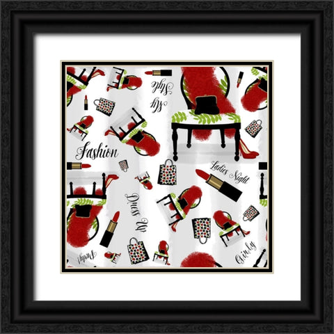 Evening Out Pattern Black Ornate Wood Framed Art Print with Double Matting by Lavoie, Tina