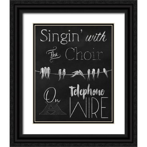 Singing Birdies Black Ornate Wood Framed Art Print with Double Matting by Lavoie, Tina