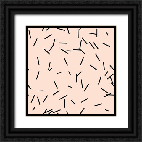 Angel Pink Black Matchstick Confetti Black Ornate Wood Framed Art Print with Double Matting by Lavoie, Tina