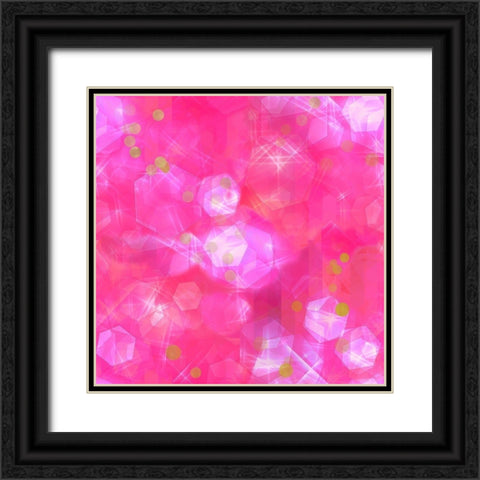 Glitter Love Pink Pattern Black Ornate Wood Framed Art Print with Double Matting by Lavoie, Tina