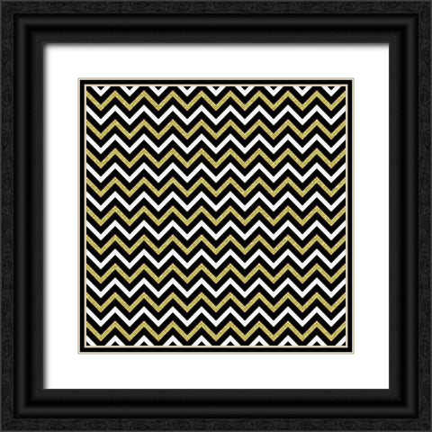 Small Bling Chevron Black Ornate Wood Framed Art Print with Double Matting by Lavoie, Tina