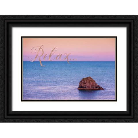 Relax Black Ornate Wood Framed Art Print with Double Matting by Lavoie, Tina