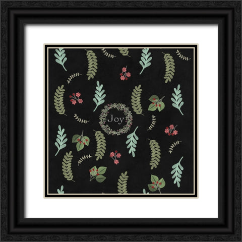 Holiday Botaical Pattern Black Ornate Wood Framed Art Print with Double Matting by Lavoie, Tina