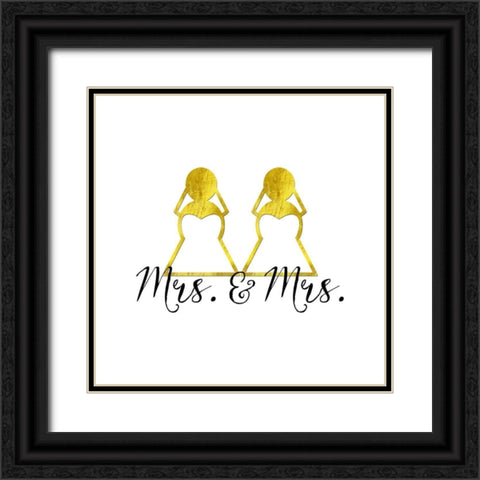 Wedding Couple - Mrs. Mrs. Black Ornate Wood Framed Art Print with Double Matting by Lavoie, Tina