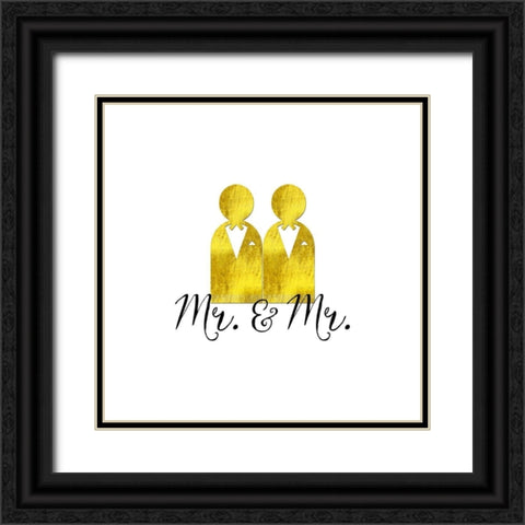 Wedding Couple Mr Mr Black Ornate Wood Framed Art Print with Double Matting by Lavoie, Tina