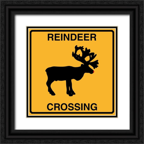 Reindeer Crossing Black Ornate Wood Framed Art Print with Double Matting by Lavoie, Tina