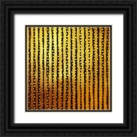 Golden Tribal Vertical Black Ornate Wood Framed Art Print with Double Matting by Lavoie, Tina